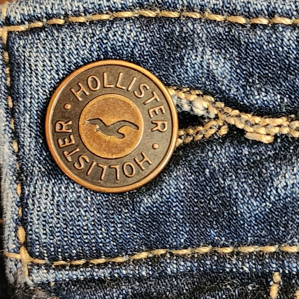 Hollister Dark Wash High Rise Women's Blue Jean Leggings Size 7L W28 L30 - Picture 13 of 13